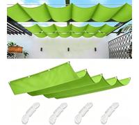 Toile d'ombrage ondulée Extensible Vert Citron éclatant 200x600cm - Conception indéformable avec espacement de 50cm Corde Incluse imperméable et résistant aux UV Polyvalent pour de Multiples