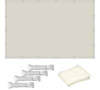 Toile d'ombrage pour extérieur, 1 x 3,7 m, résistante aux UV, à la poussière, au vent et à la pluie, 185 g/m², corde incluse, beige