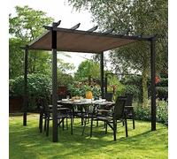 Toile d'ombrage pour extérieur, protection UV à 90 %, idéale pour pergola, patio, arrière-cour et terrasse Marron 5 x 7 m