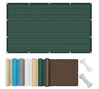 Toile d'ombrage pour jardin, 80 x 850 cm, protection UV, pour balcon, balustrade, vert foncé, avec attaches et cordes, pour terrasse et piscine