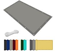 Toile d'ombrage Rectangulaire 0.6 x 4.8 m UV Protection Voile Solaire avec Oeillets et Cordons pour Extérieur Terrasse Jardin Balcon, Gris Clair