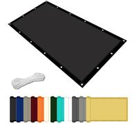 Toile d'ombrage Rectangulaire 0.8 x 1.1 m UV Protection Voile Solaire avec Oeillets et Cordons pour Extérieur Terrasse Jardin Balcon, Noir