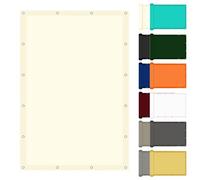 Toile d'ombrage Rectangulaire 1.2 x 1.3 m UV Protection Toile Solaire Voile d'ombrage avec Oeillets et Cordons pour Extérieur Terrasse Jardin Balcon, Beige