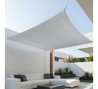 Toile d'ombrage Rectangulaire 1.6 x 3.3 m Tissu HDPE Respirant Respirant HDPE Rectangulaire Installation Facile pour Abri Voiture, Auvent et Espace Extérieur, Gris