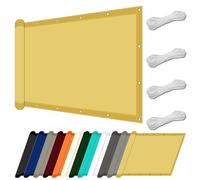 Toile d'ombrage Rectangulaire 2 x 5 m UV Protection Voile d'ombrage Terrasse Imperméable avec Oeillets et Cordons pour Extérieur Terrasse Jardin Balcon, Jaune Sable