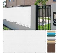 Toile d'ombrage rectangulaire 50 x 200 cm, protection UV, filet respirant avec œillets et attaches pour terrasse, pare-soleil, blanc