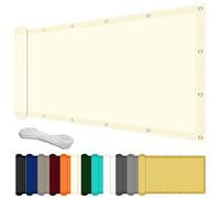 Toile d'ombrage Rectangulaire 95 x 350 cm avec Protection UV Toile Solaire Voile d'ombrage Imperméable et Coupe-Vent pour Patio Jardin, Terrasse, Extérieur, Balcon, Ivoire