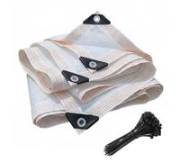 Toile d'Ombrage Rectangulaire Blanc 90% Anti-UV avec Oeillets, Filet Protection Solaire Coupe-Vent Respirant pour Extérieur Jardin Terrasse, Voile pour Plantes Serre Pergola Balcon(1.5x6m)