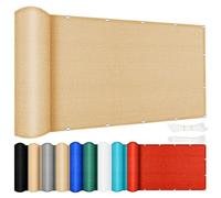 Toile d'ombrage rectangulaire en polyéthylène haute densité - 100 x 760 cm - Protection UV - Respirant et résistant à la déchirure - Pour extérieur, terrasse, balcon, jardin - Jaune sable