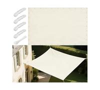 Toile D'ombrage Rectangulaire Imperméable Voile Ombrage Filet D'ombrage Bâche Ombrage Polyester Protection UV Solaire pour Jardin Balcons Terrasse Pergola avec Oeillet Cordon 1.8x4.4M Crème