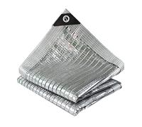 Toile d'ombrage réfléchissante en aluminium - Protection UV à 75 % avec œillets pour serre, terrasse, pelouse - 3 x 8 m - Pare-soleil argenté