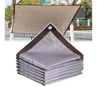 Toile d'ombrage réfléchissante en aluminium, très résistante, 3 x 8 m, bordure à 6 plis, design en maille avec œillet pour corde, parfait pour le jardin, la terrasse et l'extérieur