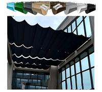Toile D'ombrage Rétractable 1.5x4m - Voile d'Ombre Imperméable avec Protection UV pour Jardin, résistant aux intempéries et déchirures Terrasse, Pergola et Balcon (Black,1.2×11M)