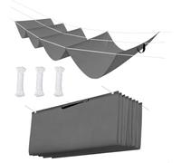 Toile d'ombrage Rétractable 1.6 x 1.7 m Imperméable, Protection UV, Protection Solaire, Indéchirable, Pergola de Rechange avec Œillets et Corde, pour Jardin Terrasse, Gris Foncé
