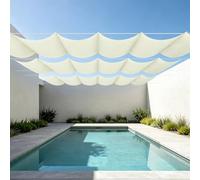 Toile d'ombrage Rétractable 1000 x 320 cm Toile Imperméable Rectangulaire Imperméable Voile d'ombrage Multi Couleur Taille Toiles pour en Plein Air, Jardin Terrasse, Blanc cassé