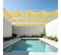 Toile d'ombrage Rétractable 1000 x 340 cm Toile Imperméable Rectangulaire Imperméable Voile d'ombrage Multi Couleur Taille Toiles pour en Plein Air, Jardin Terrasse, Jaune Sable