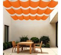 Toile d'ombrage Rétractable 1000 x 360 cm Résistant à l'eau Pare Soleil Jardin Balcon avec Oeillets et Cordons pour Patio Jardin Terrasse Extérieur Balcon, Orange
