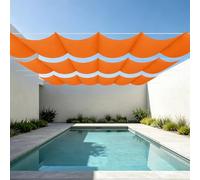 Toile d'ombrage Rétractable 1000 x 360 cm Toile Imperméable Rectangulaire Imperméable Voile d'ombrage Multi Couleur Taille Toiles pour en Plein Air, Jardin Terrasse, Orange