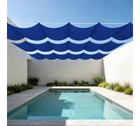 Toile d'ombrage Rétractable 1000 x 380 cm Toile Imperméable Rectangulaire Imperméable Voile d'ombrage Multi Couleur Taille Toiles pour en Plein Air, Jardin Terrasse, Bleu Foncé
