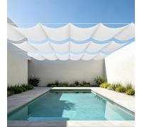 Toile d'ombrage Rétractable 1000 x 420 cm Toile Imperméable Rectangulaire Imperméable Voile d'ombrage Multi Couleur Taille Toiles pour en Plein Air, Jardin Terrasse, Blanc