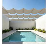 Toile d'ombrage Rétractable 1000 x 420 cm Toile Imperméable Rectangulaire Imperméable Voile d'ombrage Multi Couleur Taille Toiles pour en Plein Air, Jardin Terrasse, Taupe