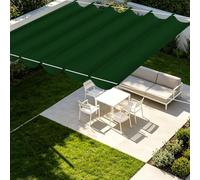Toile d'ombrage Rétractable 150 x 240 cm Résistant à l'eau Filet Bâche Ombrage UV Protection Solaire avec Oeillets et Cordons pour Patio Jardin Terrasse Extérieur Balcon, Vert Foncé