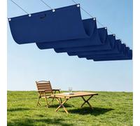 Toile d'ombrage Rétractable 450 x 360 cm Toile Imperméable Voile d'ombrage Imperméable Carré Multi Couleur Taille Toiles pour Patio Jardin Terrasse Extérieur Balcon, Bleu Foncé