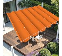 Toile d'ombrage Rétractable 450 x 750 cm avec Protection UV UV Protection Voiles d'ombrage avec Oeillets et Cordons pour Patio Jardin Terrasse Extérieur, Sable, Orange