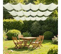 Toile d'ombrage Rétractable 450 x 760 cm Résistant à l'eau Filet Dombrage Rectangle Multi Couleur Taille Toiles pour en Plein Air, Jardin Terrasse, Blanc cassé