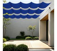 Toile d'ombrage Rétractable 650 x 450 cm avec Protection UV Filet Dombrage Rectangle avec Oeillets et Cordons pour Patio Jardin Terrasse Extérieur Balcon, Bleu Foncé