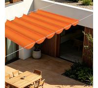 Toile d'ombrage Rétractable 850 x 520 cm Résistant à l'eau Voile d'ombrage Toile Rectangulaire avec Oeillets et Cordons pour Patio Jardin Terrasse Extérieur Balcon, Orange
