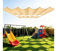 Toile d'ombrage Rétractable Vague 125 x 800 cm Protection UV, Anti-Déchirure, Coupe-Vent, Imperméable Réglable Vague Voile d'ombrage avec Cordes pour Jardin, Terrasse, Couleur Crème