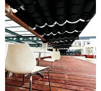 Toile d'ombrage Rétractable Vague 60 x 250 cm Protection UV, Anti-Déchirure, Coupe-Vent, Imperméable Toile Tendue Extérieur avec Cordes pour Jardin, Terrasse, Noir