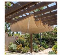 Toile D'ombrage Rétractable， Vague Voile Ombrage Filet D'ombrage Bâche Ombrage ，Protection UV Solaire pour Jardins Balcons Terrasse Pergola ，Kit d'installation Inclus(W3*L13m/W9.84*L42.65ft)