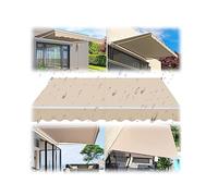 Toile d'ombrage robuste beige - Tissu PEHD respirant de rechange pour auvents rétractables, idéal pour vérandas, treillis, balcons, couloirs, terrasses et cours
