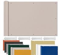 Toile d'ombrage sur mesure avec œillets imperméable SunSail voile d'ombrage protection solaire pare-vent résistant à l'hiver toile pour jardin terrasse balcon protection solaire 0,6x1,8m Taupe