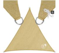 Toile d'ombrage TECTAKE - Voile d'ombrage triangulaire en polyéthylène 3,6 x 3,6 x 3,6 m - Beige