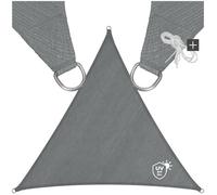 Toile d'ombrage - TECTAKE - Voile d'ombrage triangulaire en polyéthylène, cordes de tension comprises, 6 x 6 x 6 m - Gris