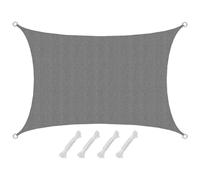 AMANKA Voile d'ombrage UV - 3x2m HDPE Rectangulaire Protection Solaire Toile de Jardin Balcon Gris