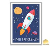 TOILE DOREE FUSEE 30X40CMS DECORATION CHAMBRE ENFANT