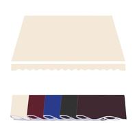 Toile en polyester pour auvent de balcon rétractable - Housse de rechange - 1,5/2,0/2,5/3,0/3,5/4 m - Beige - 3 x 2,50 m