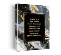 Toile encadrée avec citation de Mahatma Gandhi - A sign of a good leader is not how many followers you have - Leadership Boss / Leaving Work / Adieu / Retiremen 29,2 x 38,1 cm