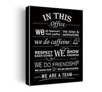 Toile encadrée avec citations de motivation « In This Office We Do Teamwork » 29,2 x 38,1 cm