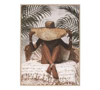 Atmosphera - Toile imprimée Eliane - bois - 58x78 cm