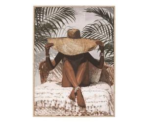 Toile encadrée ""Eliane"" bois 58x78cm - Atmosphera Créateur d'intérieur