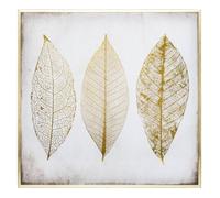 Toile encadrée ""Feuilles Dorées"" 58x58cm - Atmosphera Créateur d'intérieur