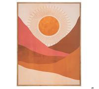Toile encadrée ""Soleil"" bois 58x78cm - Atmosphera createur d'interieur