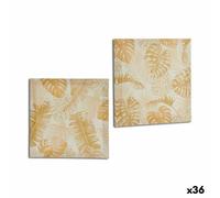 Toile feuille de plante or 28 x 28 x 1,5 cm (36 pièces)