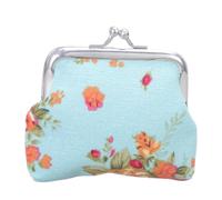 Toile Floral Rose Fleur Porte-Monnaie Baiser Changement Sac À Main Vintage Bagatelles Petites Femmes Portefeuille Embrayage Sac À Main Pour Femmes, Bleu, Beauté de masse