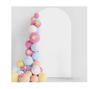 Toile fond élasthanne double-face arche ronde fermeture éclair bas photo-mariage-anniversaire-baby-shower 180×80 cm blanc